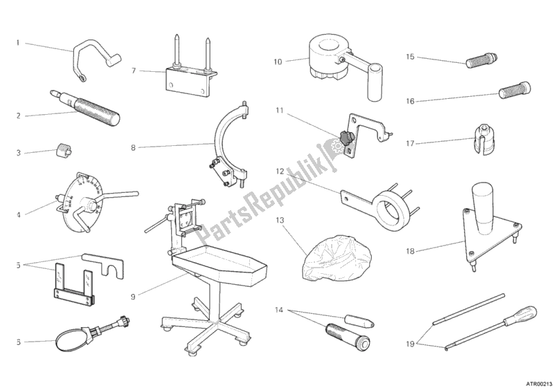 Alle onderdelen voor de Werkplaatsgereedschap, Motor I van de Ducati Multistrada 1200 USA 2010